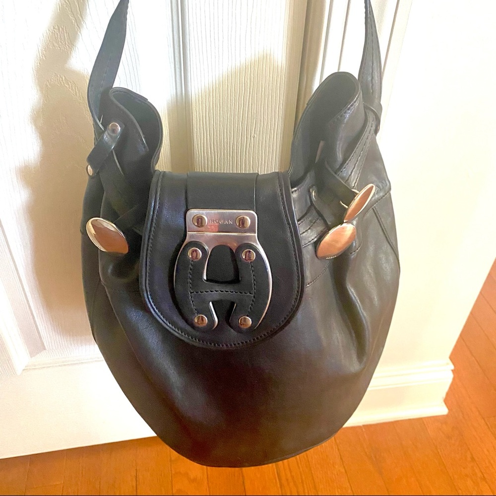 Hogan Black Leather Bucket Bag - Picture 3 of 12